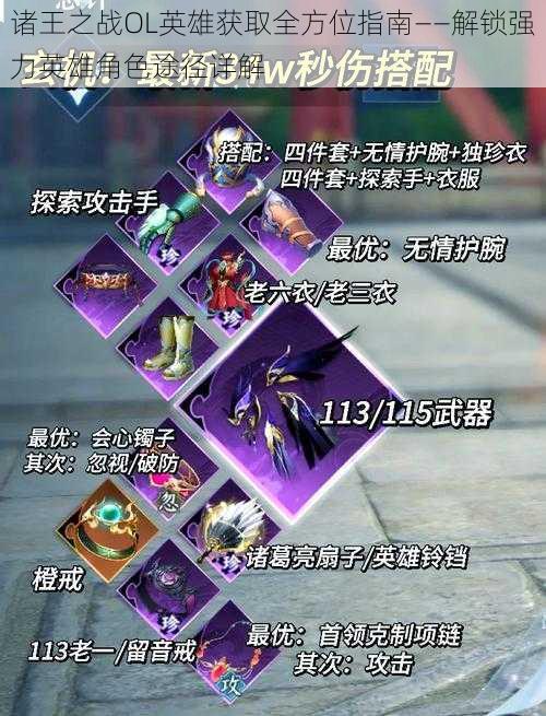 诸王之战OL英雄获取全方位指南——解锁强力英雄角色途径详解