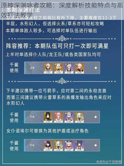 原神深渊咏者攻略:深度解析技能特点与高效打法教学